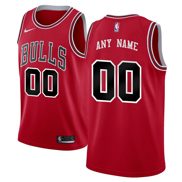 Men's Chicago Bulls Active Player Red Custom Stitched NBA Jersey